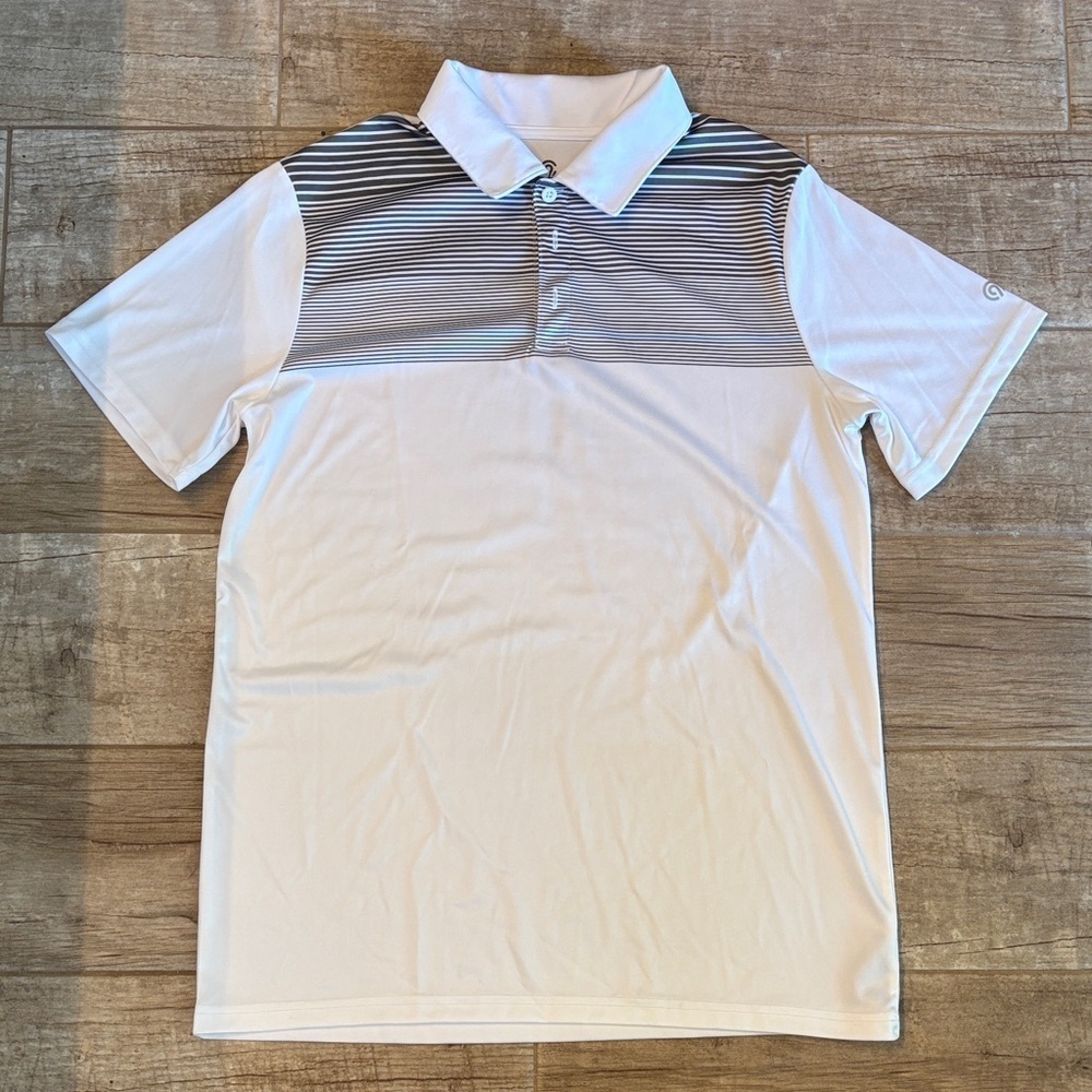 Champion White and Gray Polo Shirt